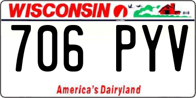 WI license plate 706PYV