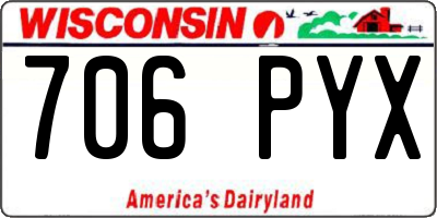 WI license plate 706PYX