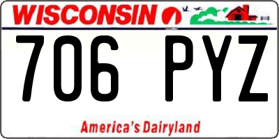 WI license plate 706PYZ
