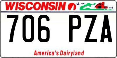 WI license plate 706PZA