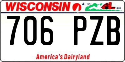 WI license plate 706PZB