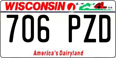 WI license plate 706PZD
