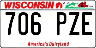 WI license plate 706PZE