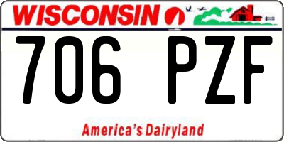 WI license plate 706PZF