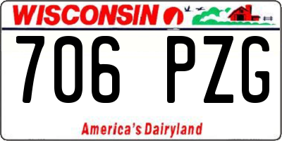 WI license plate 706PZG