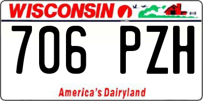 WI license plate 706PZH