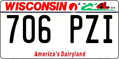 WI license plate 706PZI