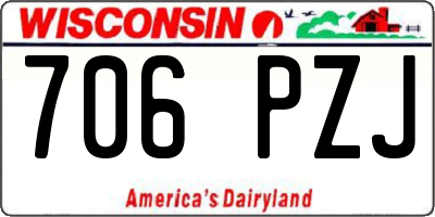 WI license plate 706PZJ