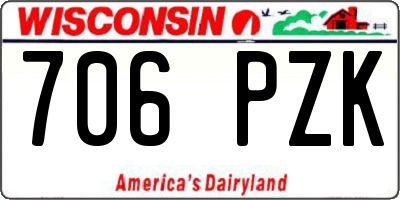 WI license plate 706PZK