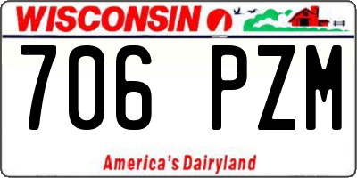 WI license plate 706PZM
