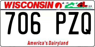 WI license plate 706PZQ