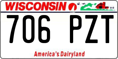 WI license plate 706PZT