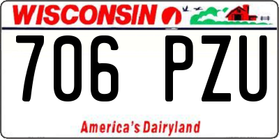 WI license plate 706PZU