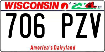 WI license plate 706PZV