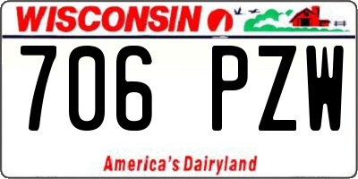 WI license plate 706PZW
