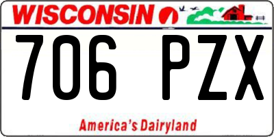 WI license plate 706PZX