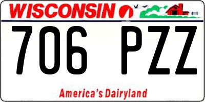 WI license plate 706PZZ