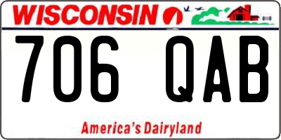 WI license plate 706QAB