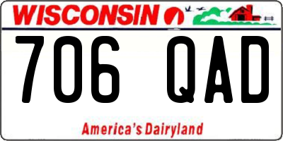 WI license plate 706QAD