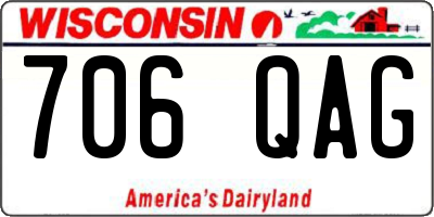 WI license plate 706QAG