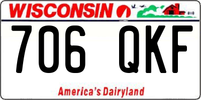 WI license plate 706QKF