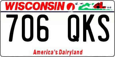 WI license plate 706QKS