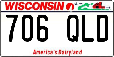WI license plate 706QLD