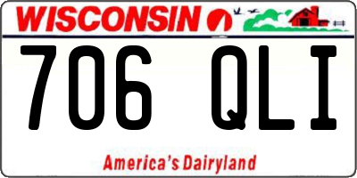 WI license plate 706QLI