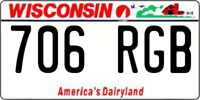 WI license plate 706RGB