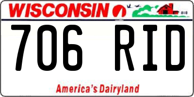 WI license plate 706RID