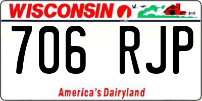 WI license plate 706RJP