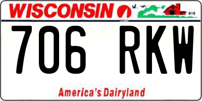 WI license plate 706RKW