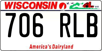 WI license plate 706RLB