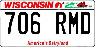 WI license plate 706RMD