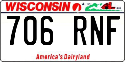 WI license plate 706RNF