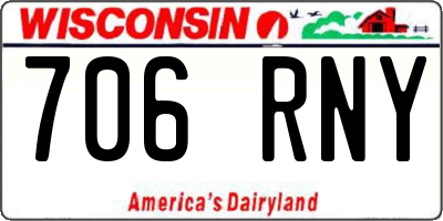 WI license plate 706RNY
