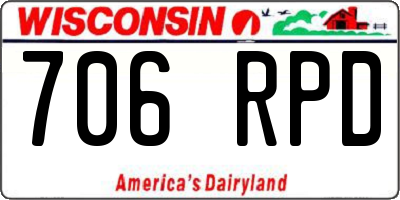 WI license plate 706RPD