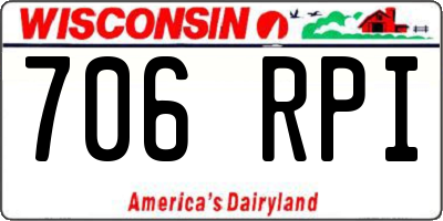 WI license plate 706RPI