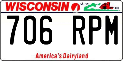 WI license plate 706RPM