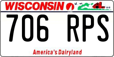 WI license plate 706RPS