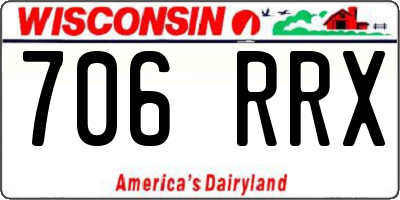 WI license plate 706RRX