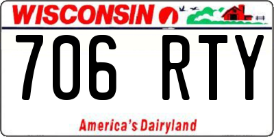 WI license plate 706RTY