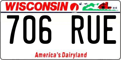 WI license plate 706RUE