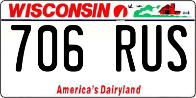 WI license plate 706RUS