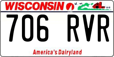 WI license plate 706RVR
