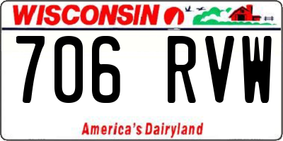 WI license plate 706RVW