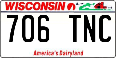 WI license plate 706TNC