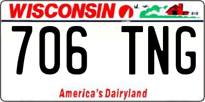 WI license plate 706TNG
