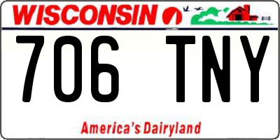 WI license plate 706TNY