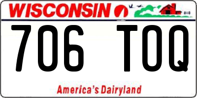 WI license plate 706TOQ